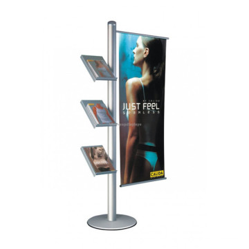 Werbung Retail Fixture Floor Metal Base Acryl Holder Messe Outdoor Banner Display